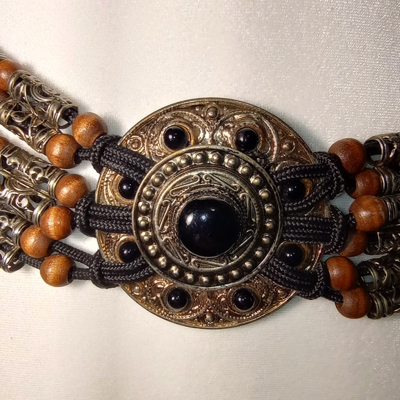 Unique Bohemian Metal & Wooden Beads Adjustable Black/Brown Women\'s Belt main image 8
